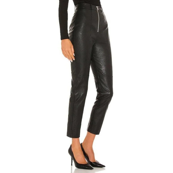 Lovers + Friends pants Georgie Faux Leather in Black X-Small asis Vegan Trousers - Picture 3 of 11
